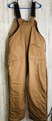 TUF NUT by Key Brown Duck USA Men s Size Large Regular Insulated Bib Overalls