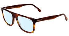 Carrera Browline Classic Multi-Focus Blue Light Glasses in Red Horn Marble 56 mm