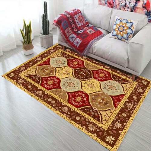 Large Aqua Blue Rugs Soft Allover Persian Traditional Soft Carpet Beautiful Mat - Afbeelding 1 van 22