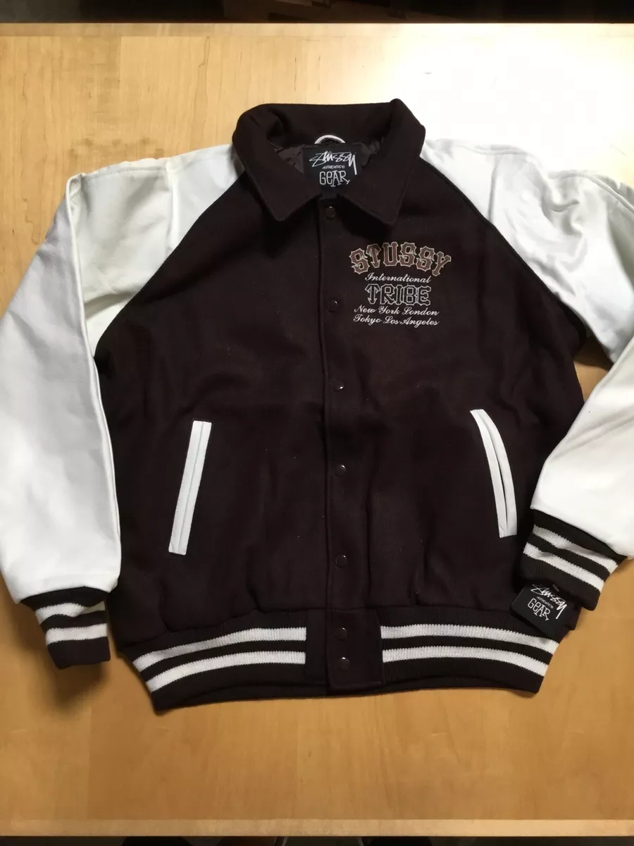 Stussy Premium Exclusive Jacket, World Tour Letterman, Large