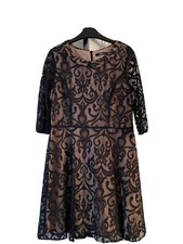 BEAUTIFUL OASIS BLACK AND BEIGE LACE DRESS WORN ONCE SIZE 14