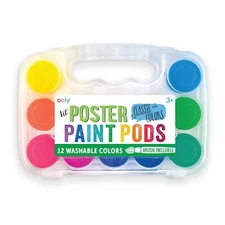 Rainbow Creations: Lil' Paint Pods - Kids Paint Set with 12 Basic Colors, Brush