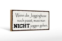 Holzschild Spruch 27X10Cm Jogginshose Passt Nicht Joggen Deko Schild Wooden Sign