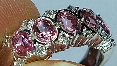 Solid platinum 1.04 carat natural tourmaline diamond ring 7.6 grams pt900 *GIA - Picture 20 of 23