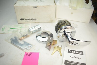 Schlage AL80PD NEP 625 AL 2 KEYS Bright Chrome Storeroom Function Door Lever