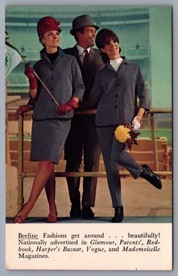 Beeline Fashions Show Advertising Postcard 1967 Women Suits Hats I7