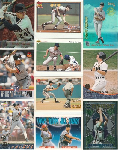 Huge 140 + TRAVIS FRYMAN different cards lot 3 RC 1990 - 2003 Tigers Indians - Picture 5 of 12