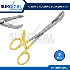 5 Pcs T/C Bone Holding Forceps 5.5" Surgical Orthopedic Instruments German Grade
