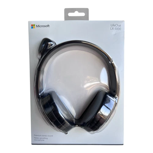 New Microsoft LifeChat LX-3000 Black Headset USB Headphones