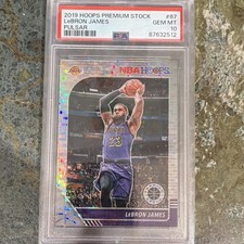 Panini NBA Hoops Premium Stock LeBron James #87 Pulsar Prizm PSA 10 2019-20