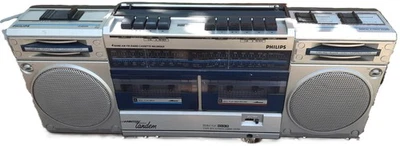 radio cassette rétro Philips Ghetto Blaster type D8334 années 80 - Photo 1/4