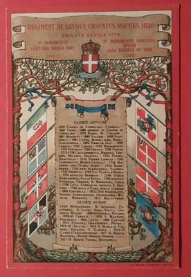 Postkarte 2. Reg. FANTERIA SAVOIA Regg. der Brigata Re - Nr.1 (C 106)
