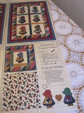 Vintage SUN BONNET SUE Fabric Panel for LITTLE QUILT & PILLOW  26" x 18"