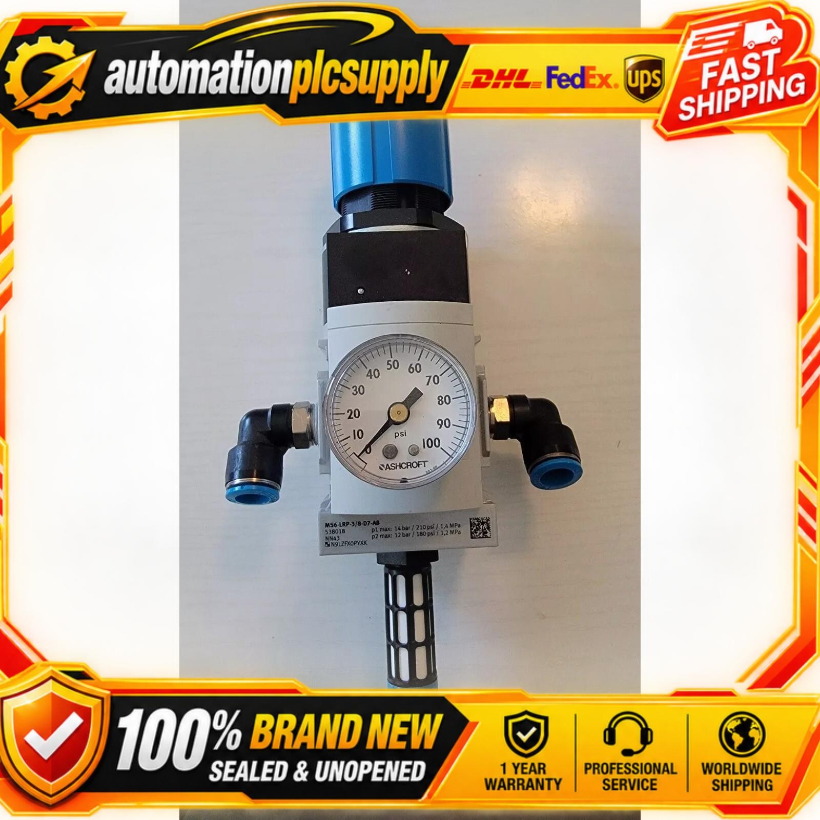 US FREE TAX New FESTO MS6-LRP-3/8-D7-A8 538018 Precision Pressure Reducing Valve