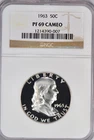 1963 Franklin Half Dollar Proof NGC PF 69 CAMEO PR 69 CAM Old Holder Coin 50C
