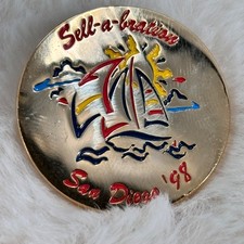 Vtg 1998 Sell-a-Bration San Diego CA Real Estate Souvenir Lapel Pin w/ Sailboats