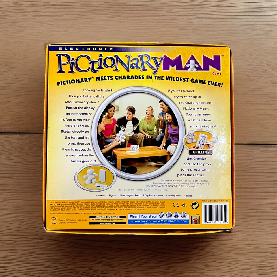 Pictionary Man Electronic Party Game - Clues Draw Act Out Charades (Complete) - Image 3 of 4