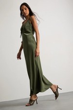 Warehouse Dark Olive Dress Womens Occasion Dresses