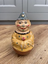 Schoenhut Roly Poly Clown Paper Mache Antique Toy German 12cm