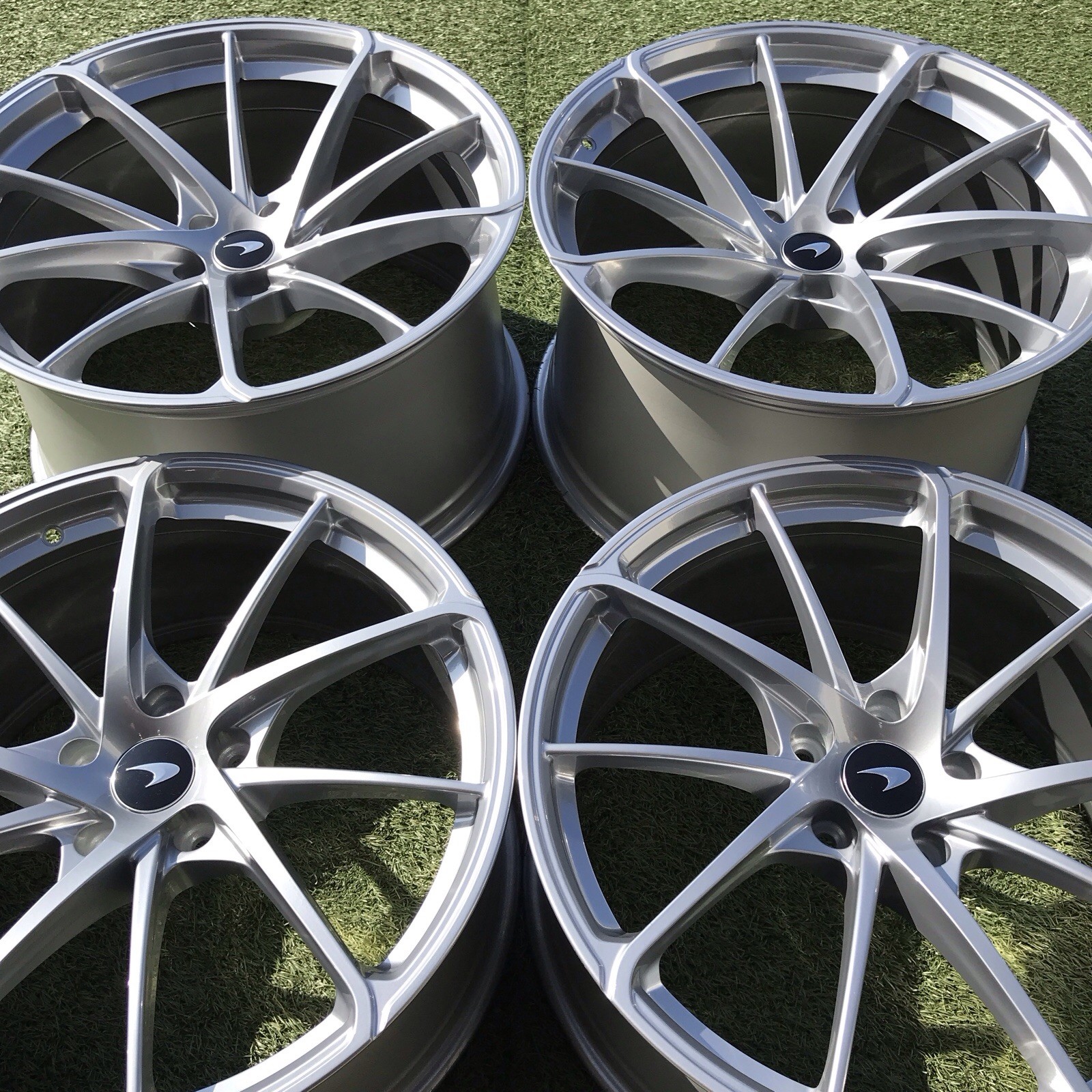 19 20 MCLAREN 750S RIMS OEM GENUINE STOCK SET 4 SILVER 720S