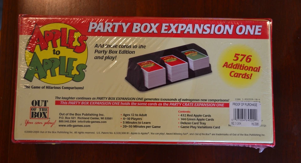 APPLES TO APPLES PARTY BOX EXPANSION ONE Card Game - NEW & SEALED - Image 2 of 2