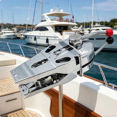 Twin Handle Engine Control Control Stick Head Chrome Plated Boating Gear