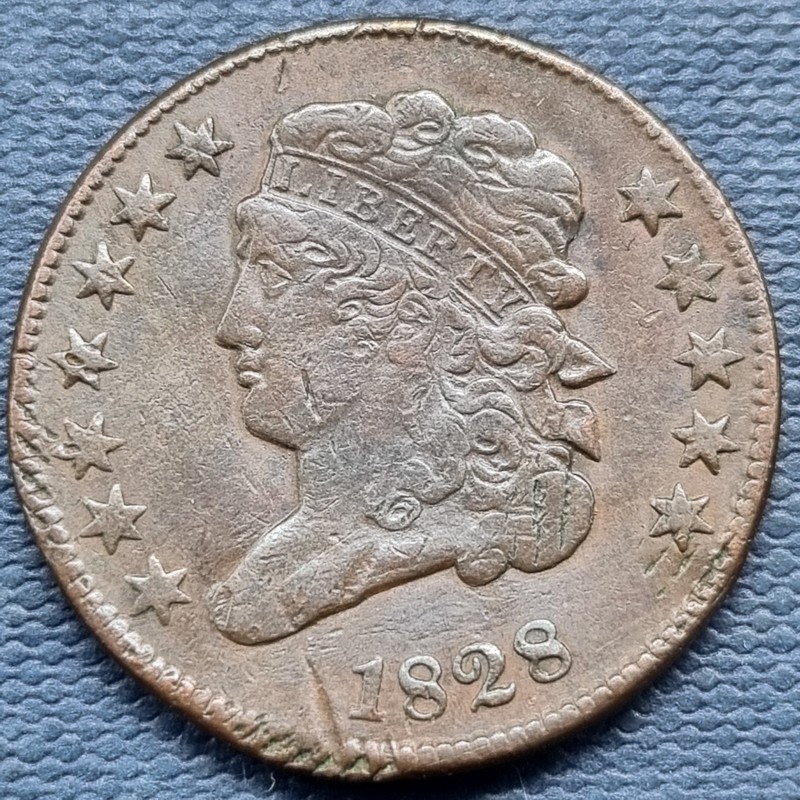 1828 Classic Head Half Cent 1/2c Better Grade XF Details #102688