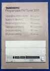 Original Tandberg 3011 FM Tuner Operating Instructions Manual