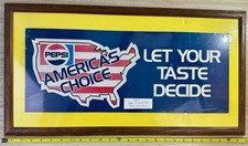 Vintage Framed Advertisement Pepsi "America's Choice, Let your Taste Decide" (G)