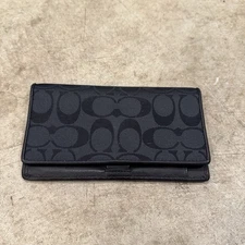 Coach Signature Checkbook Cover Black
