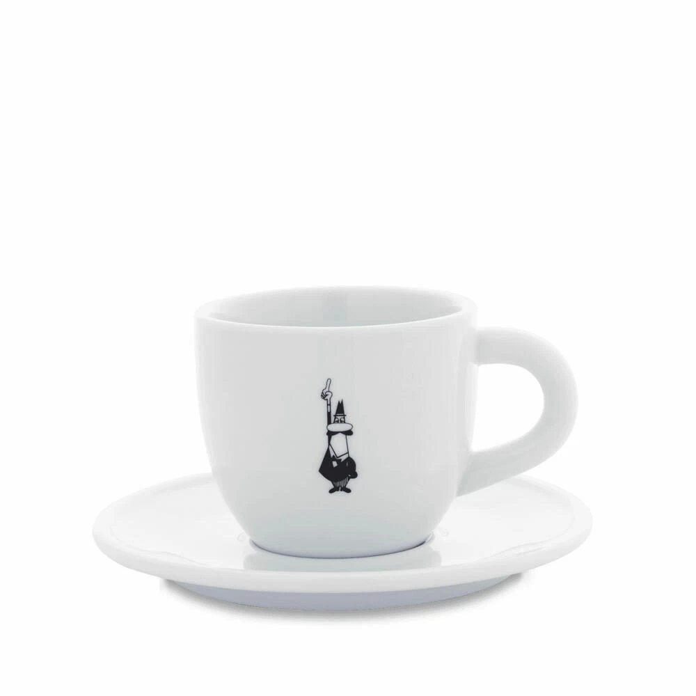 Bialetti Cappuccinotasse Istituzionale mit Untertasse Cappuccino Tasse 240 ml