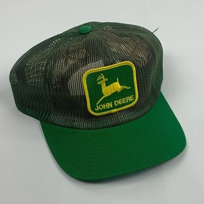 Vintage John Deere Green Mesh Cap Trucker hat Green Yellow New NWT ONE SIZE