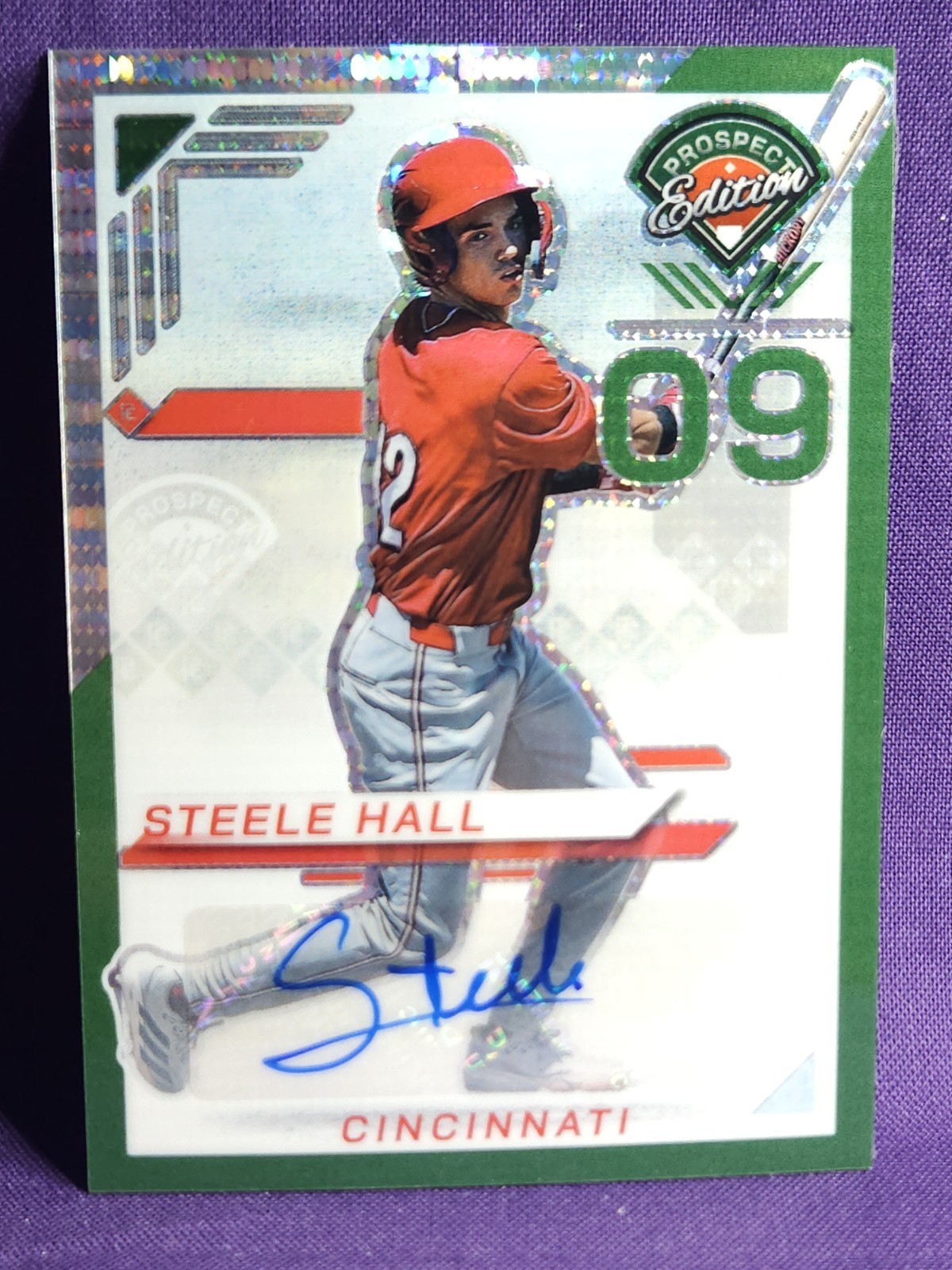2025 Prospect Edition Baseball #185 Steele Hall Green Pulsar Prizm Auto /25