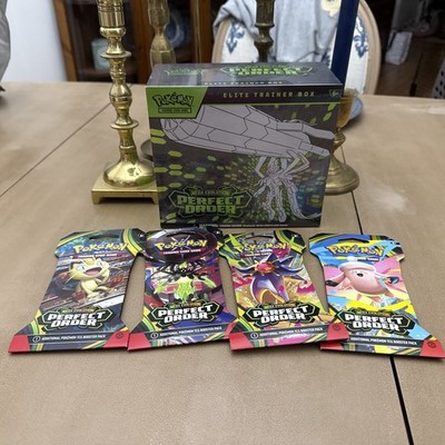 Perfect Order Pokémon Elite Trainer Box and Four (4) Perfect Order Booster Packs