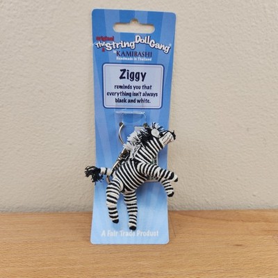 Kamibashi String Doll Gang Ziggy Zebra Key Chain Bag Charm- Fair Trade
