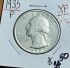 1935 Washington Silver Quarter Looks- AU