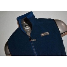 40661 REI Fleece Jacket Vest Polartec Blue Polyester Size Small Mens