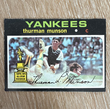 VINTAGE 1971 Topps Thurman Munson #5 New York Yankees Rookie MLB Card. rookie card picture