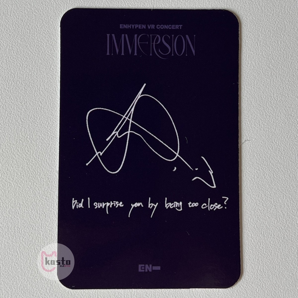 Enhypen NI-KI IMMERSION VR CONCERT megabox benefit poca PHOTOCARD