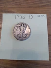 1935 D Walking Liberty Silver Half Dollar