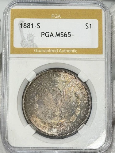 1881-S Morgan Silver Dollar $1 MS PGA 65+ San Francisco 90% One US Coin
