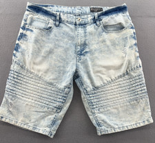 Southpole Shorts Mens Size 36 Light Wash Jean Stretch Denim Hip Hop Moto