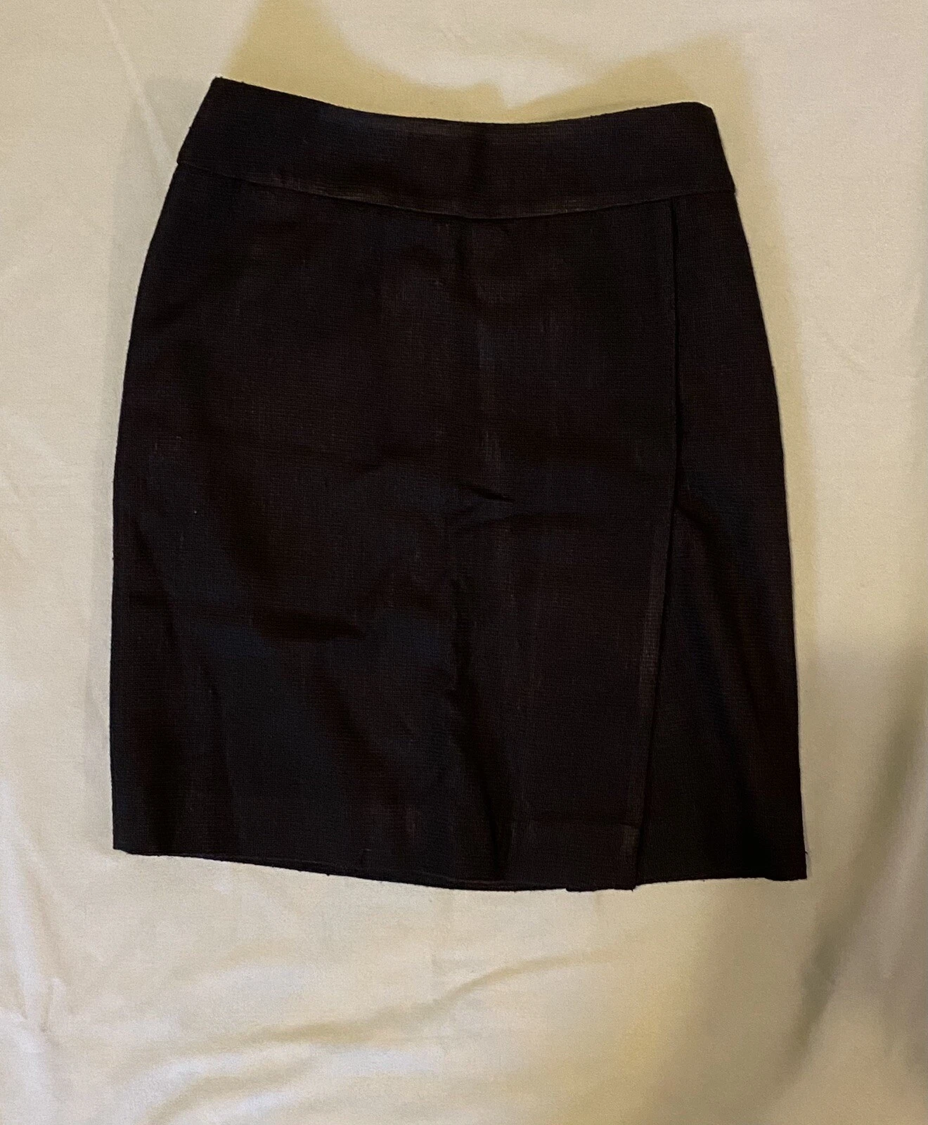 $1570 Nuova Prada 38 US 2 minigonna finta avvolgente tessuto misto seta matita nera