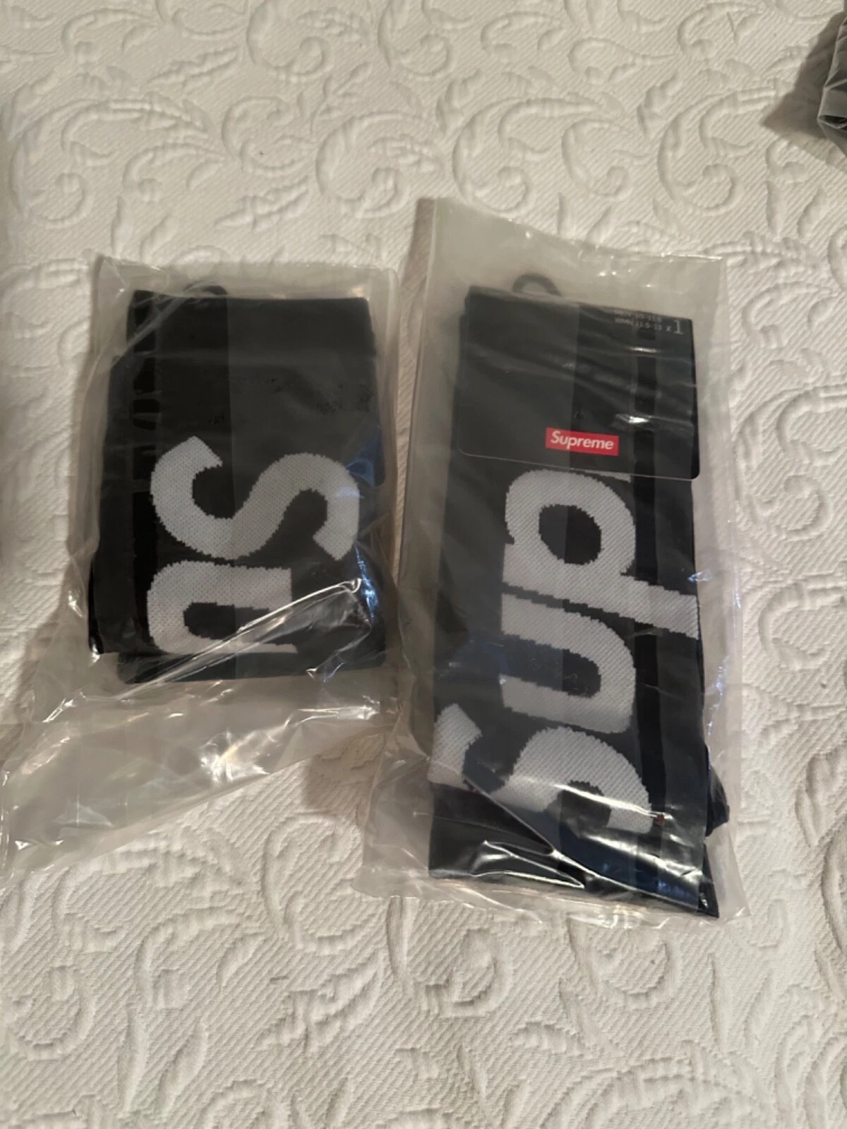 Chaussettes Supreme Nike Lightweight Crew noir blanc homme taille 10 11,5 CU9069 010 SS21