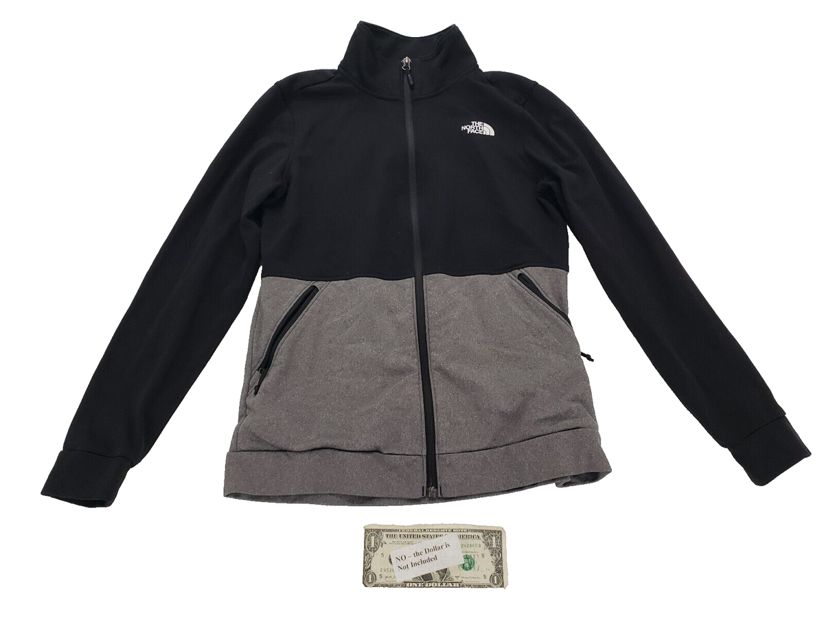 The North Face Black Grey Full Zip Tracksuit Top Jacket Womens