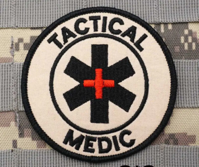 TACTICAL MEDIC (HOOK & LOOP DESIGN) EMBROIDERED PATCH...RARE COLOR COMBINATION..