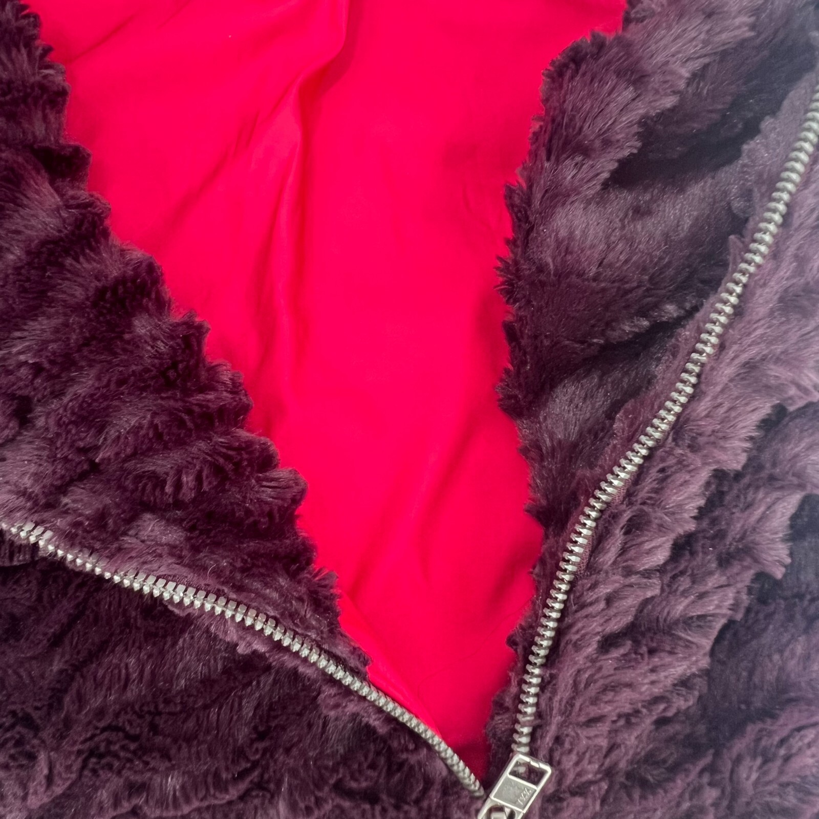 PATAGONIA Women's Size S Plum Purple Pelage Textured Sherpa Faux Fur Lined Vest