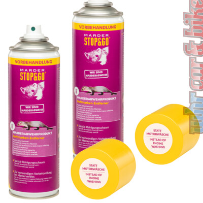 2x Duftmarken-Entferner Anti-Marder Stop&Go Reinigungsschaum Vorbehandlerspray