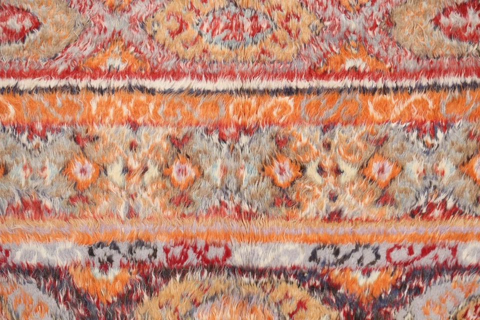 Alfombra oriental marroquí geométrica anudada a mano felpa lana alfombra moderna 6x8 Foto 4 de 4