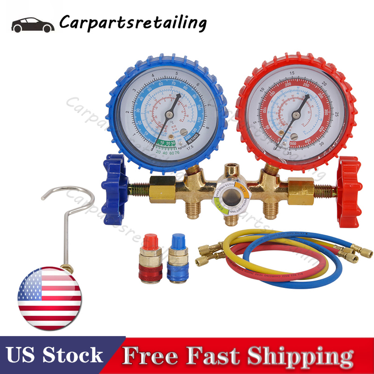 AC Diagnostic Manifold Freon Gauge Charging Refrigeration A/C R12 R22